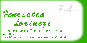 henrietta lorinczi business card